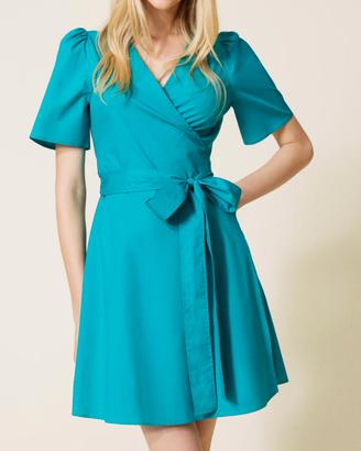 Vestito Twinset incrociato color Ottanio - TG 44