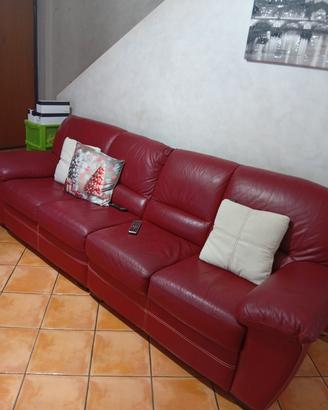 divano pelle rossa 
