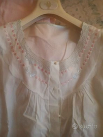Camicie da notte nuove in seta e cotone