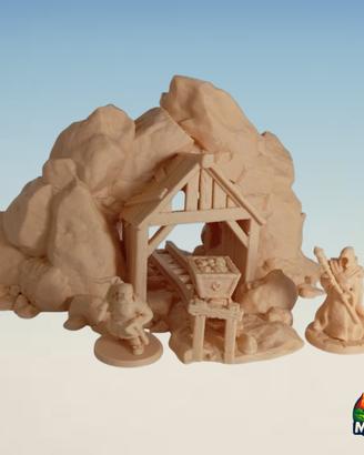 Miniera 3D Fantasy Tabletop 28–32mm con Entrata