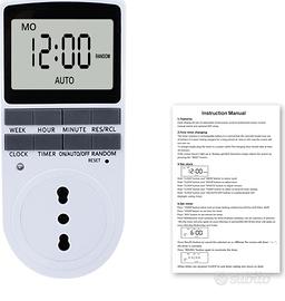 2 Presa Timer Digitale,16A 3680W DEWIN