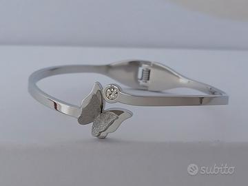 farfalle argento 925 Bracciale orecchini collana 