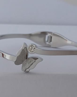 farfalle argento 925 Bracciale orecchini collana 