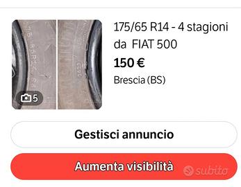 4 pneumatici (4stagioni) + ruotino + catene neve (