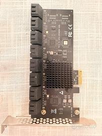 Scheda Controller PCIe x1 a 16 Porte SATA