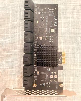 Scheda Controller PCIe x1 a 16 Porte SATA
