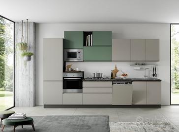 Cucina Kelly promo Gemelli Grigio Acciaio e verde