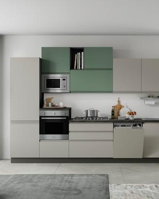 Cucina Kelly promo Gemelli Grigio Acciaio e verde
