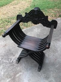 Sedia savonarola in legno massello