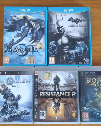 Lotto 5 Giochi PS3 e Wii U Bayonetta 2/Bioshock