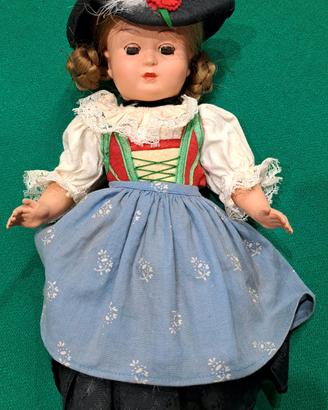 Bambola Roddy vintage anni '50: 10 in plastica rigida, vestito a fiori - Italia