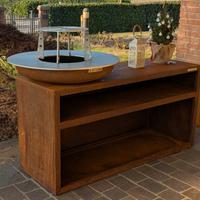 BBQ - Barbecue in corten, piano cottura 90cm