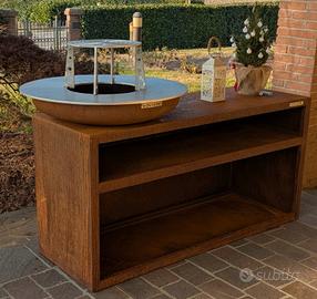 BBQ - Barbecue in corten, piano cottura 90cm