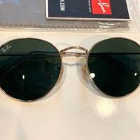 Rayban Round Rb3447 Occhiali da sole Oro con Verde