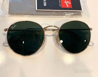 Rayban Round Rb3447 Occhiali da sole Oro con Verde