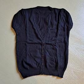 Golfino nero manica corta