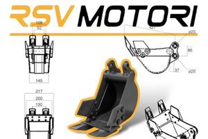 BENNA 20cm Per miniescavatori PERNI DA 25