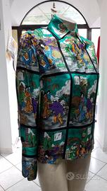Camicia Vintage Pura Seta Stampa Giapponese anni 7