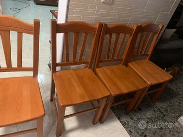 N.4 SEDIE IN LEGNO PERFETTE
