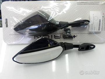 Coppia specchi universali carbon look