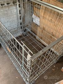Cestone gabbione metallo chiudibile 100x80x120
