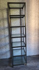scaffale metallo e vetro