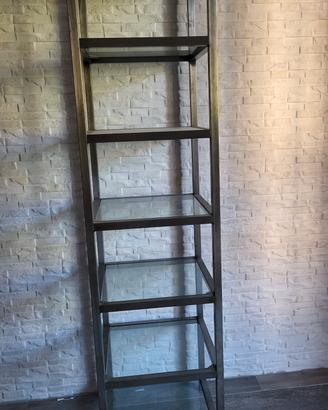 scaffale metallo e vetro