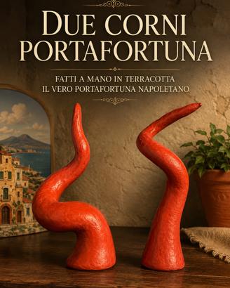 Due Corni Portafortuna Napoletano Fatto a mano