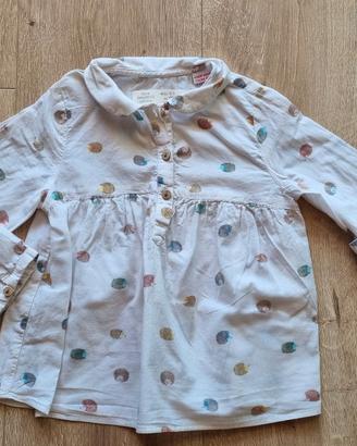 Camicia cotone leggero Zara tg 2/3 anni porcospino