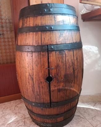 Botte in Legno Portabottiglie  con Luce