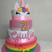 torta in polistirolo per comoleabno unicorno
