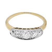 Anello in oro giallo e bianco con diamanti