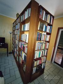 Libreria 5 scaffali  in legno + 700 libri