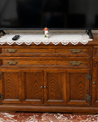 Credenza vintage in legno con 4 cassetti e 4 ante