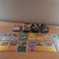 Lotto carte pokemon luce bianca fuoco nero + 3 min