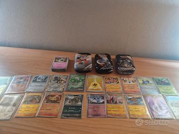 Lotto carte pokemon luce bianca fuoco nero + 3 min