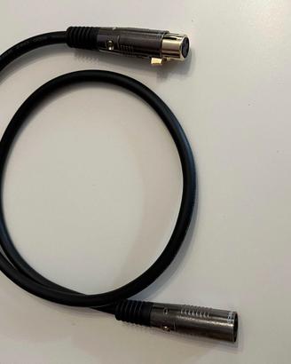 Cavo microfono 1 m, 3 pin, XLR maschio a femmina