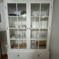 Vetrina/ libreria bianca in legno