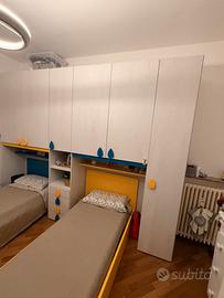 armadio cameretta e letti contenitori