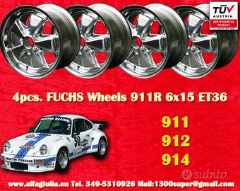 4 pz. cerchi Porsche Fuchs 6x15 ET36 356 C SC 911