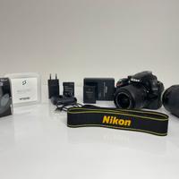 Set Nikon D3200 + Nikon 18-55mm + Nikon 55-200mm
