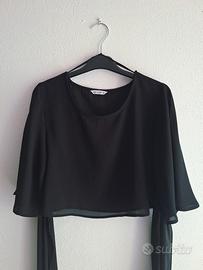 Camicia Blouse Cropped Chiffon XS Fasce Multi-Way