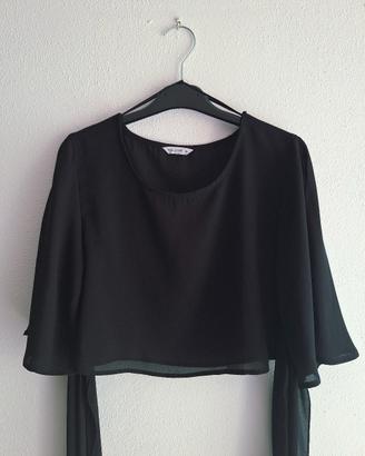 Camicia Blouse Cropped Chiffon XS Fasce Multi-Way