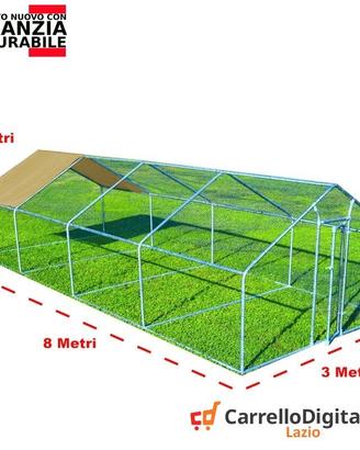 Recinto per Galline 3x8 m x h 2 m – 24 mq – beige
