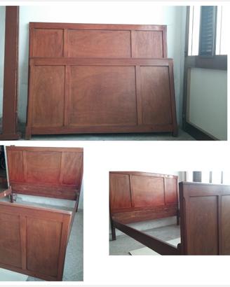 Letto matrimoniale antico in legno