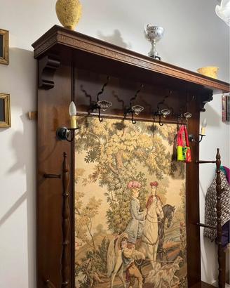 Attaccapanni/ ingresso in legno massello con arazz