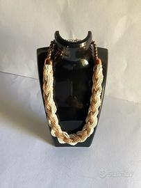 Collana multifilo a torciglione vintage anni 90 bi