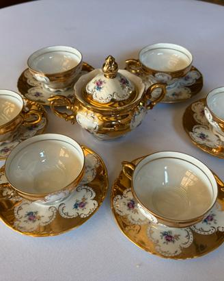 Servizio caffe reichenbach porcellana e oro
