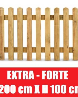 Steccato in Legno di Pino con Doghe L 200cmxH100cm