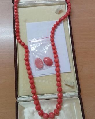 Collana in corallo rosso Cerasuolo + 2 orecchini